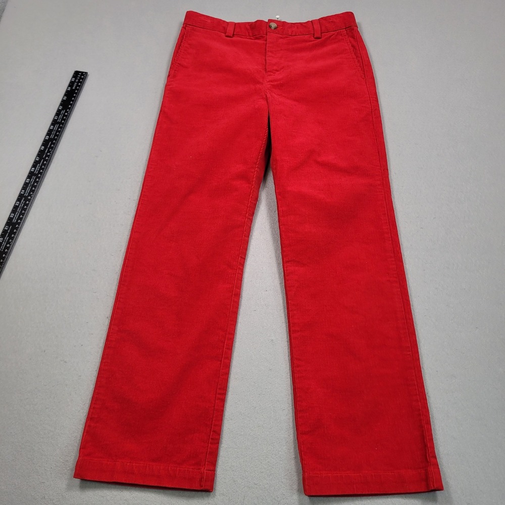 Vineyard Vines Boys Red Corduroy Pants Size 16 Preppy Straight Leg Holiday